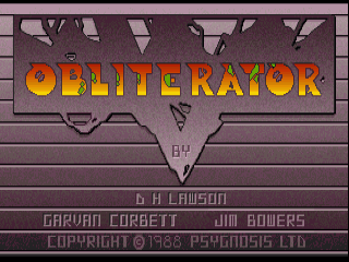Obliterator title screen for Amiga